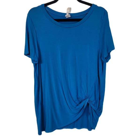 Isaac Lieu Tops - Isaac Lieu Short Sleeve Knotted Tee Size  2XL Blue